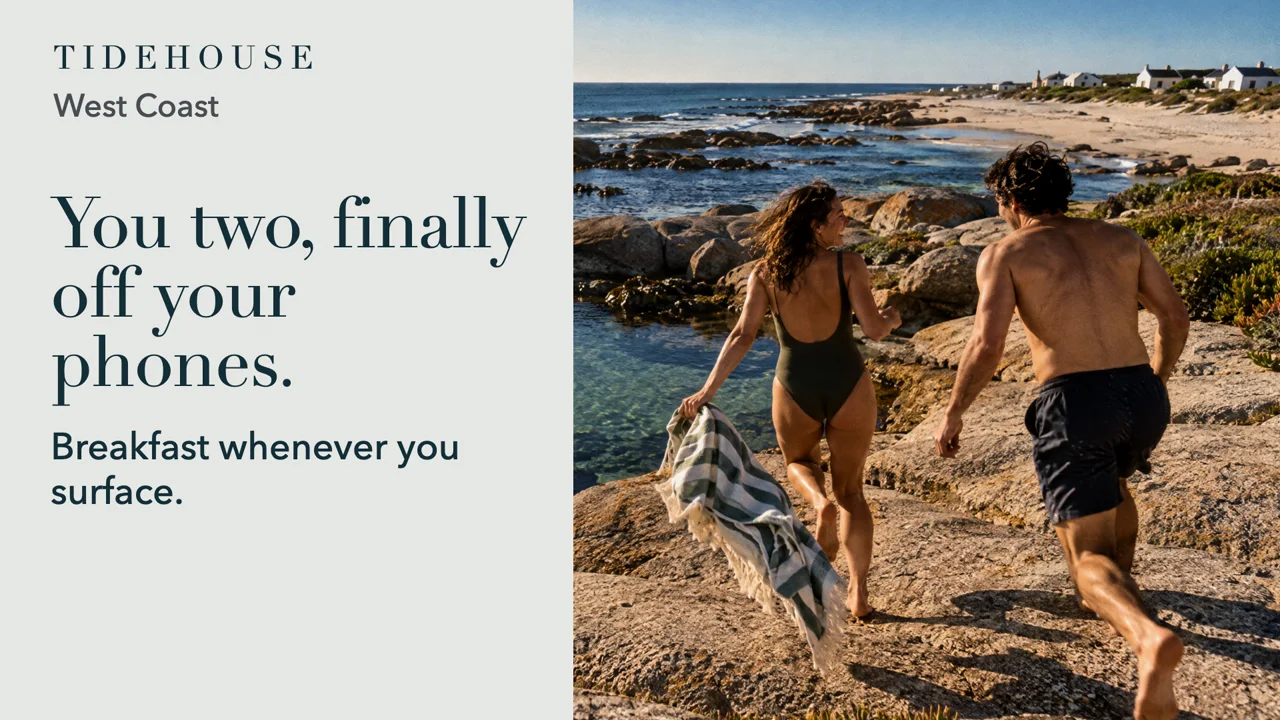 Tidehouse wide ad for Customer A, You two, finally off your phones.